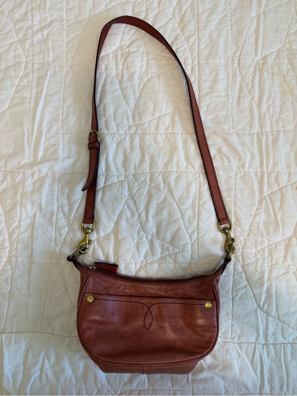 Frye Cognac Brown Leather Crossbody Bag